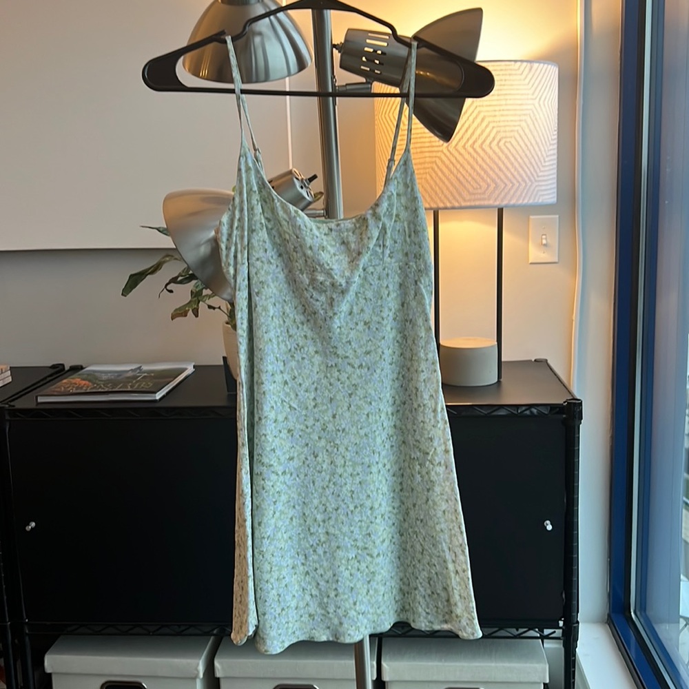 Aritiza floral, light green dress, XS